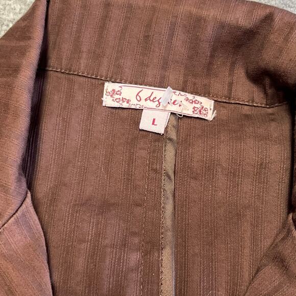 Y2k 6 Degrees Pinstripe Ruffled Jacket - Picture 2 of 7